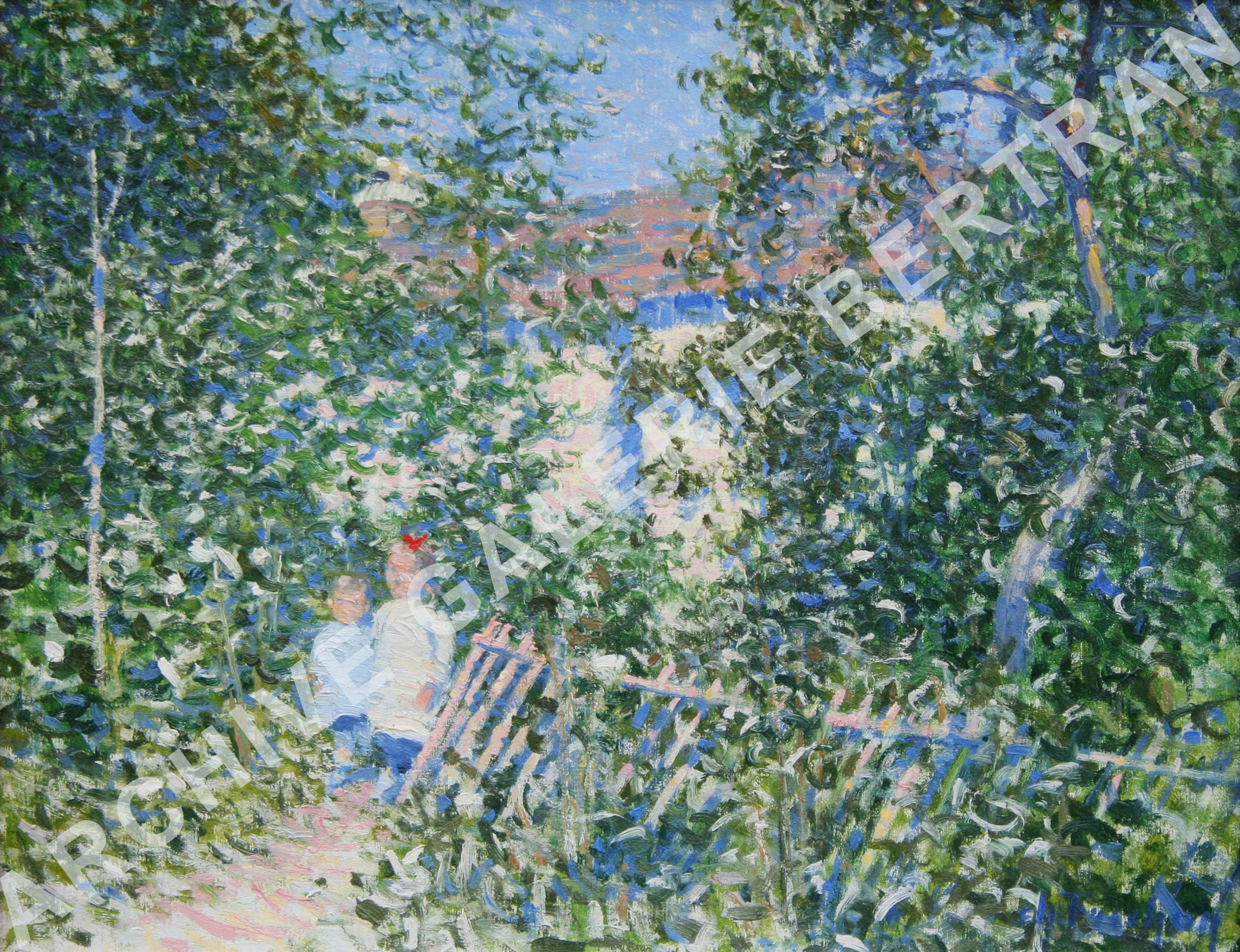 Le jardin rue Coquerel, deux enfants